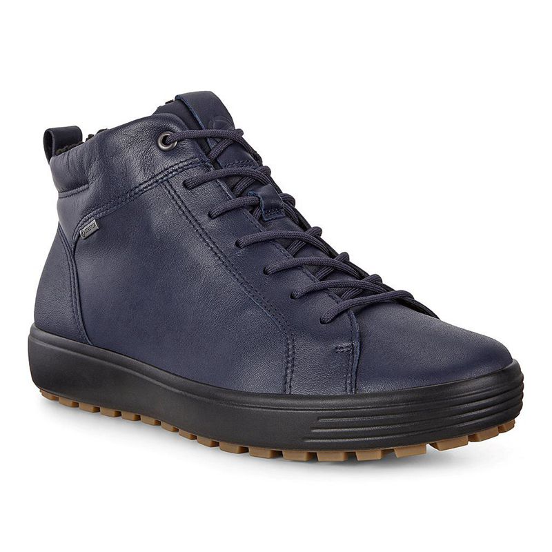 Men Boots Ecco Soft 7 Tred M - Sneaker Boots Blue - India IXMOQL157